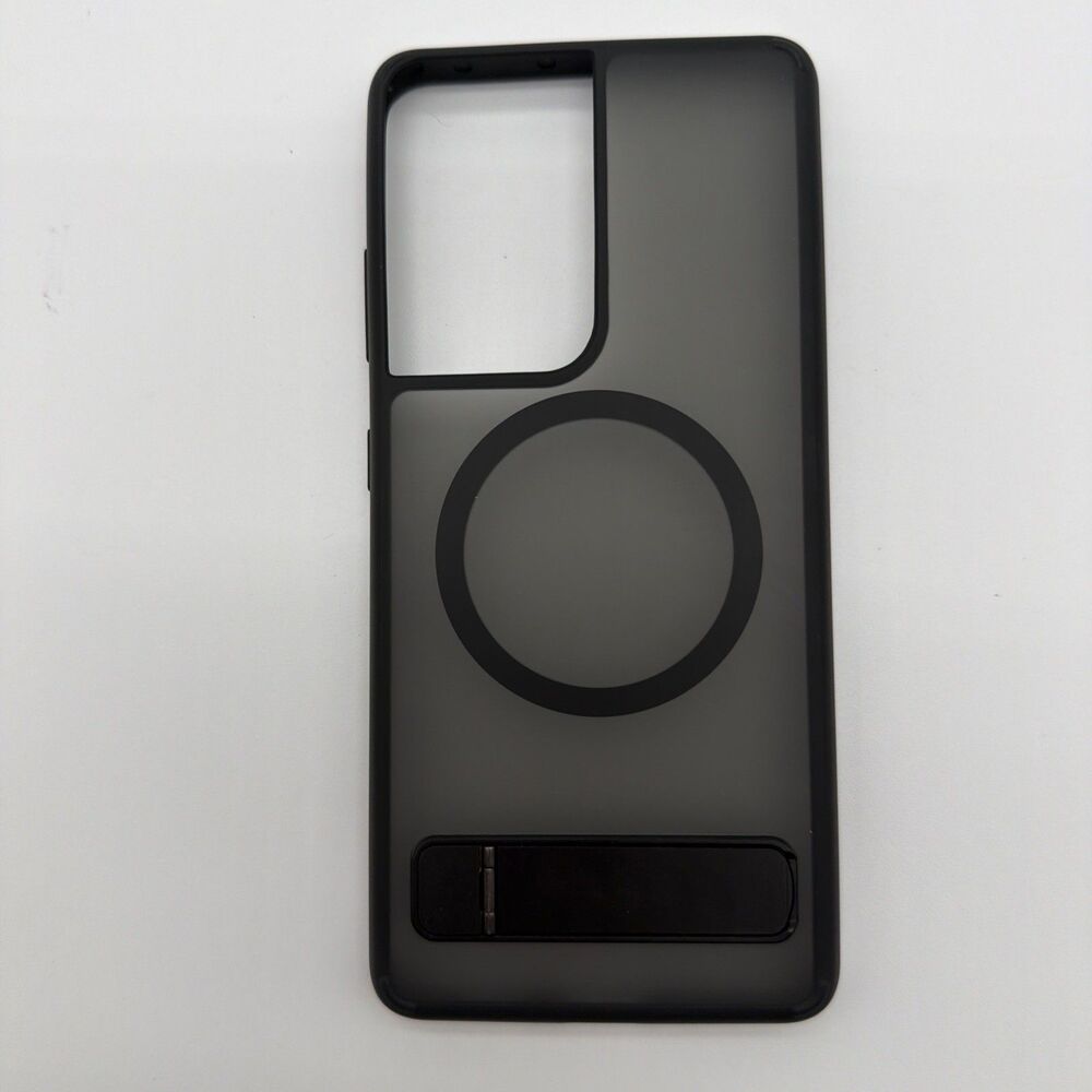 Magnetic Magsafe Matte Case For Samsung S21 Ultra Case With Stand - Black